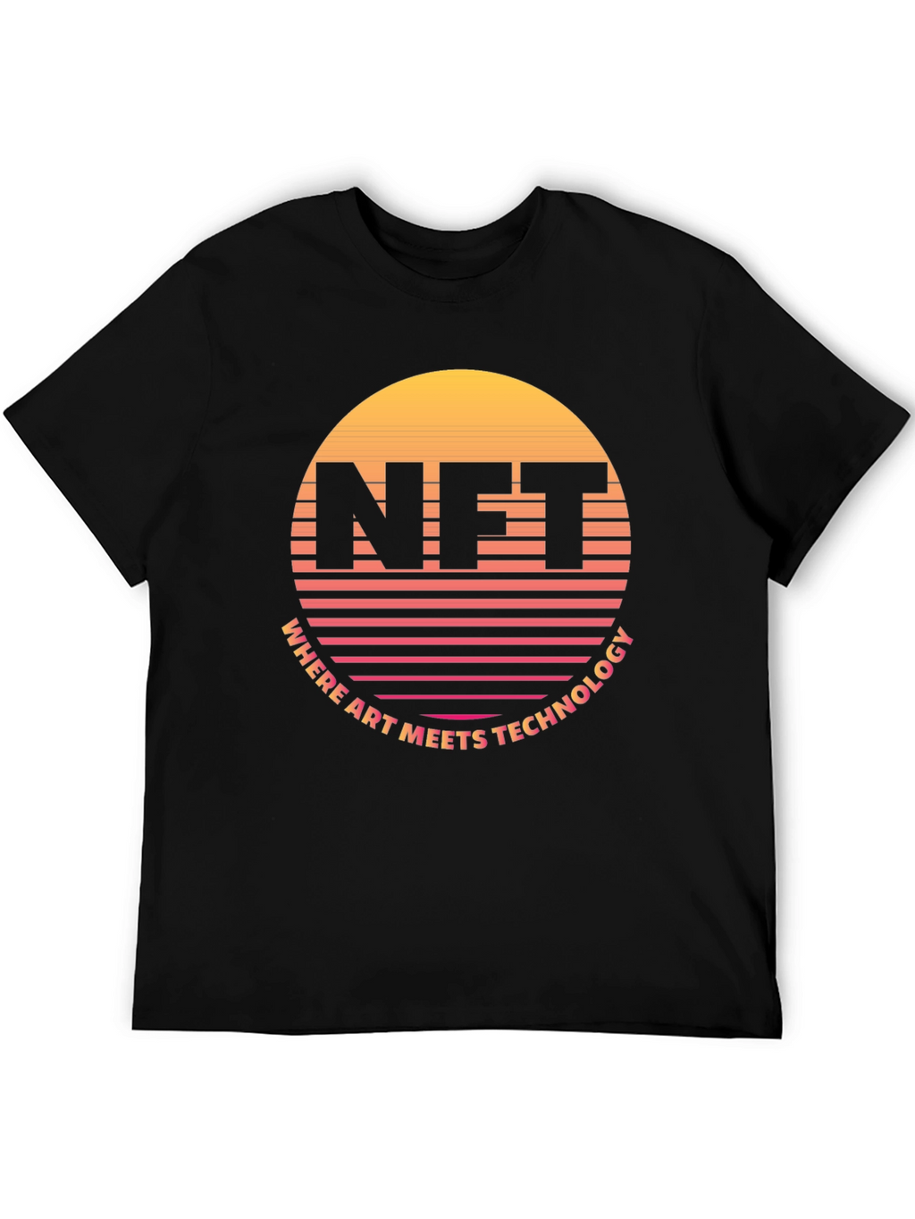 NFT Retro Sunset T-Shirt - Art Meets Technology