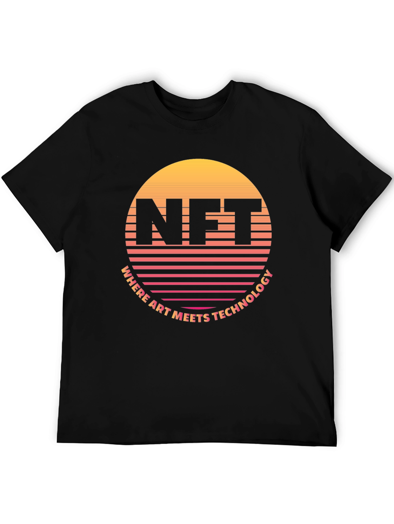 NFT Retro Sunset T-Shirt - Art Meets Technology