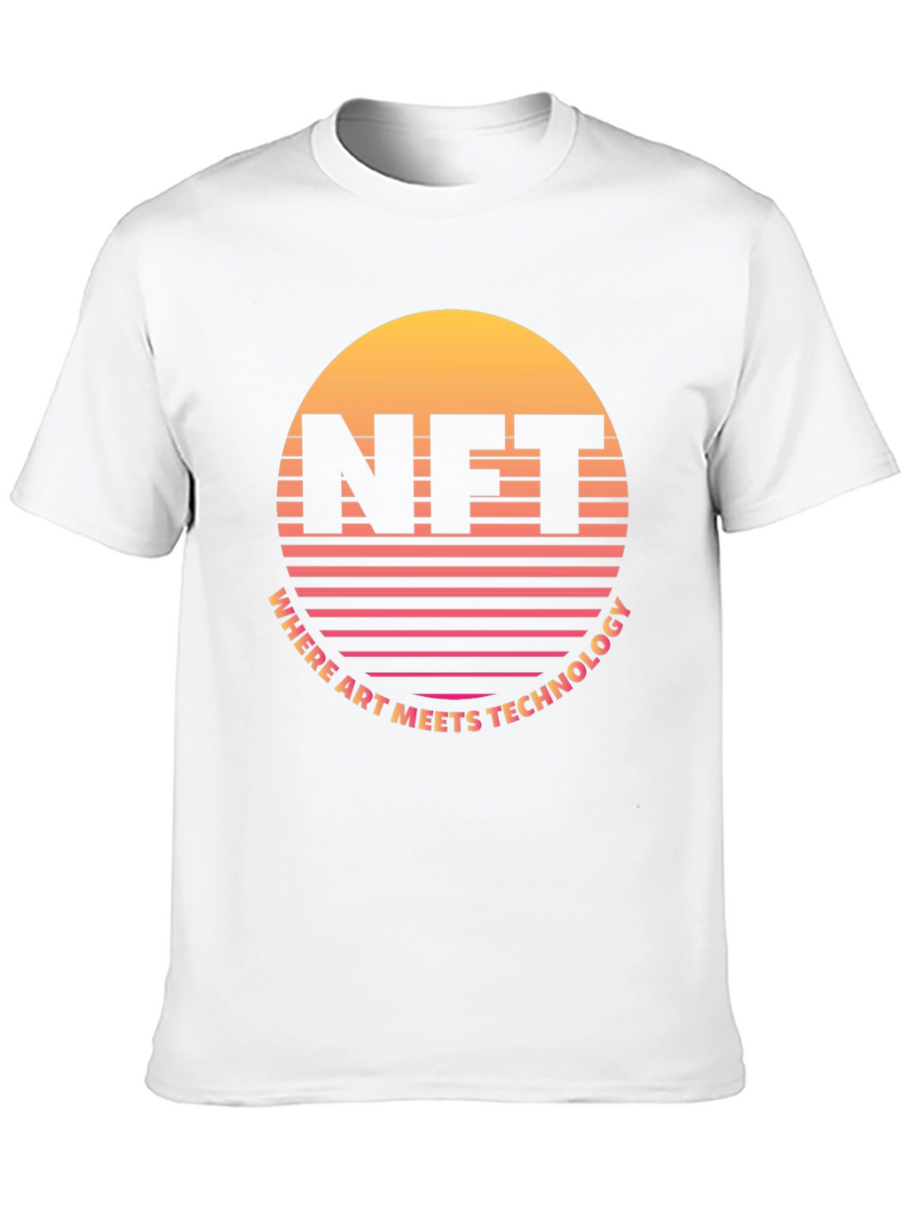 NFT Retro Sunset T-Shirt - Art Meets Technology
