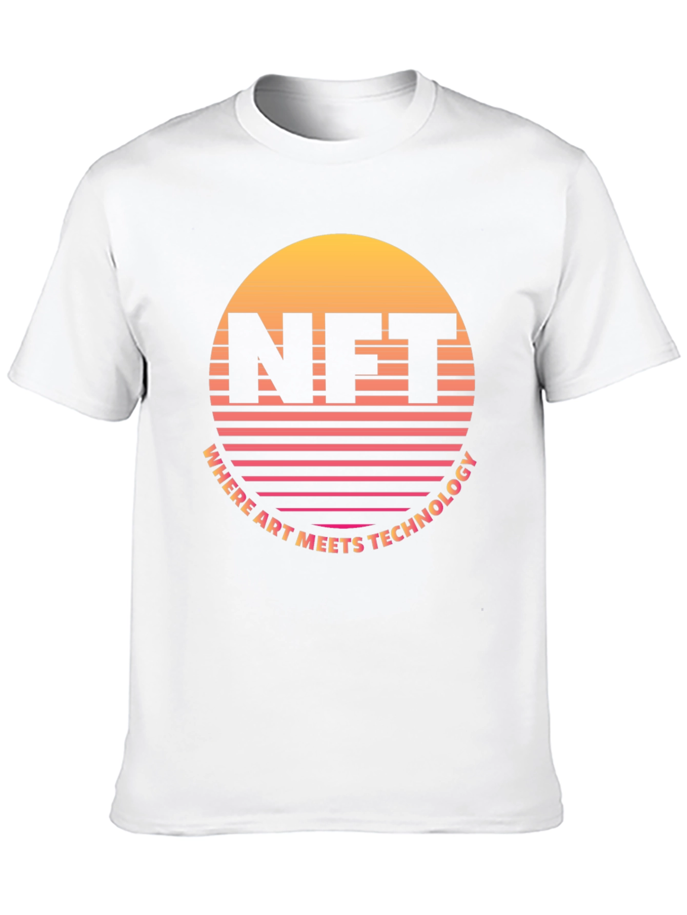 NFT Retro Sunset T-Shirt - Art Meets Technology