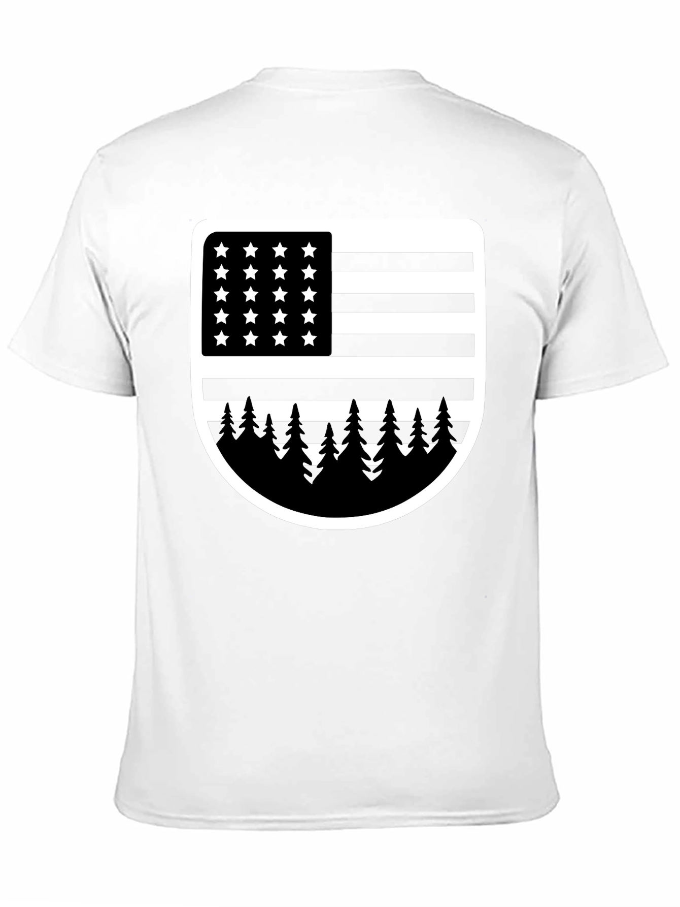 American Flag Tree Graphic T-Shirt