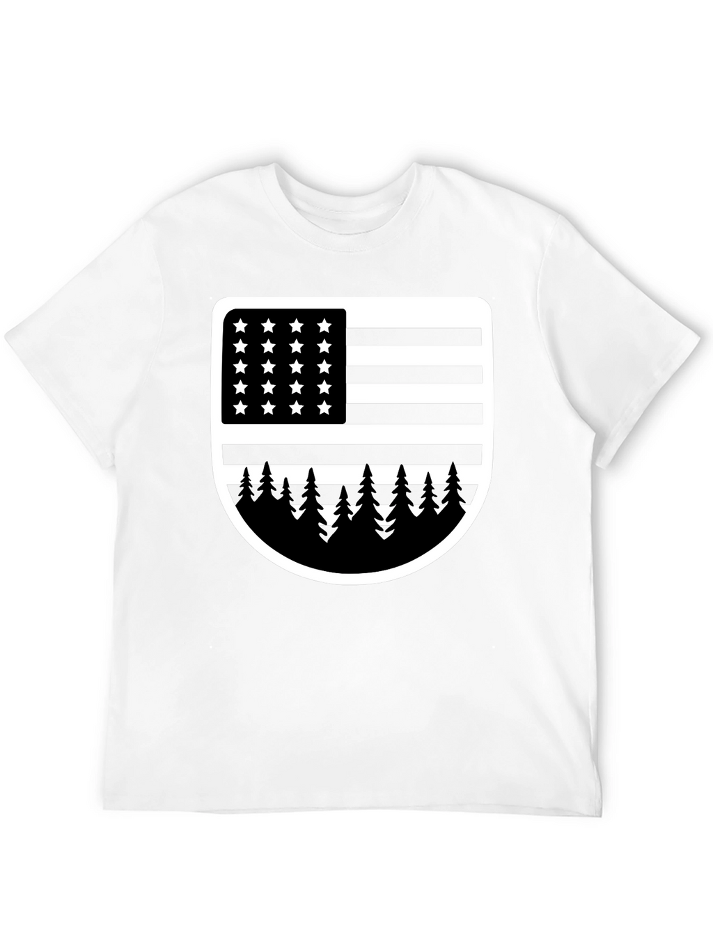 American Flag Tree Graphic T-Shirt