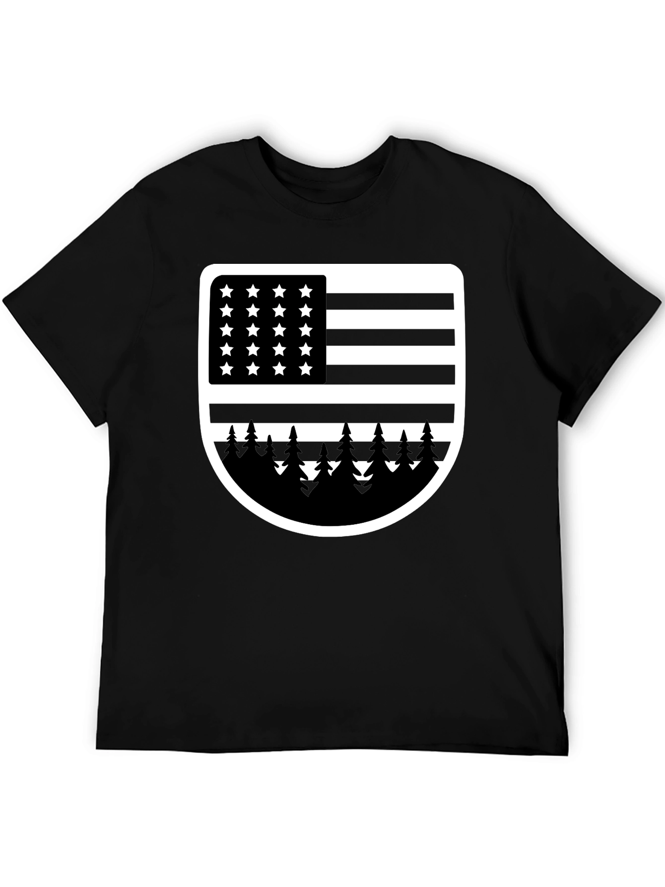 American Flag Tree Graphic T-Shirt