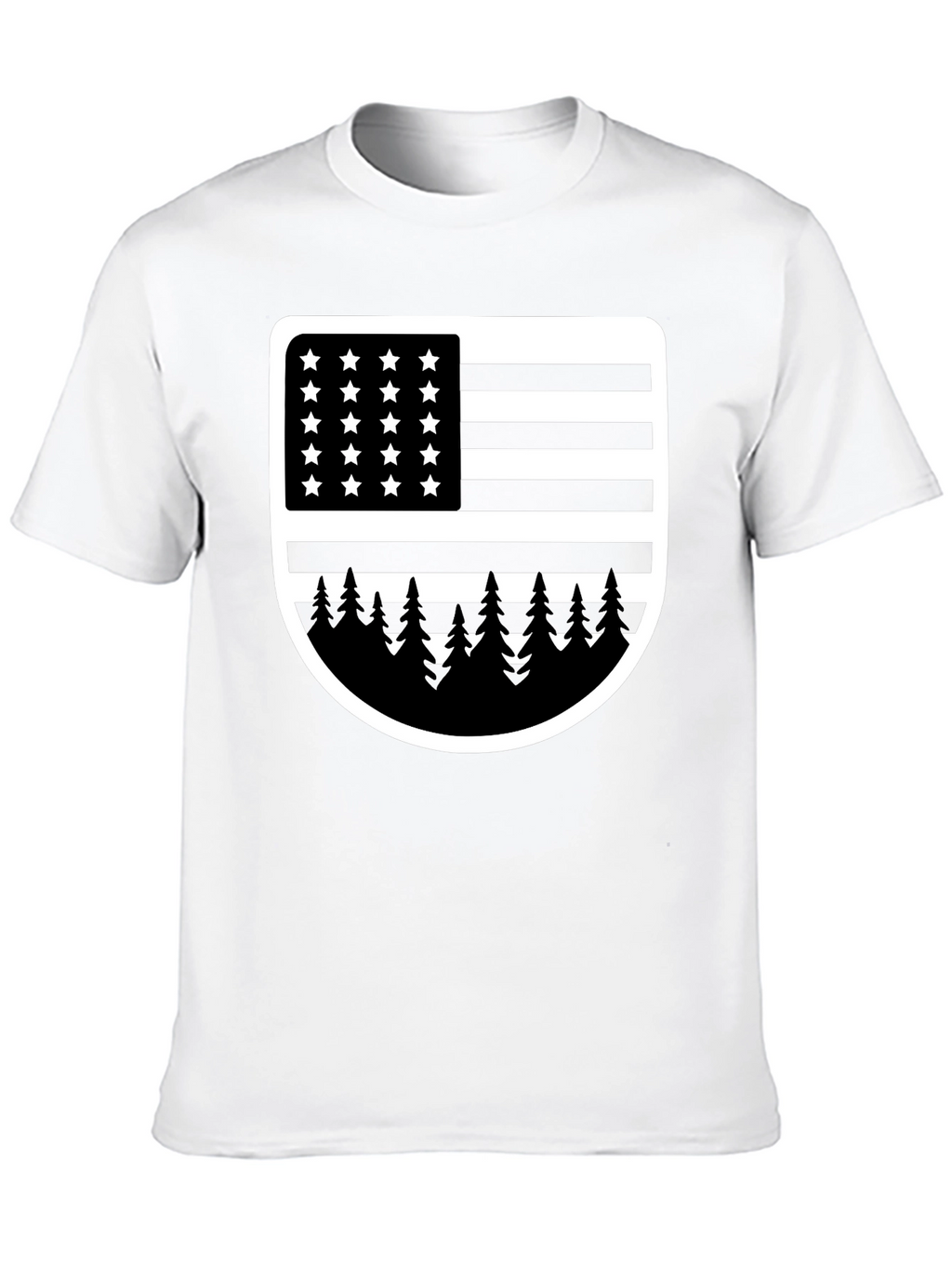 American Flag Tree Graphic T-Shirt