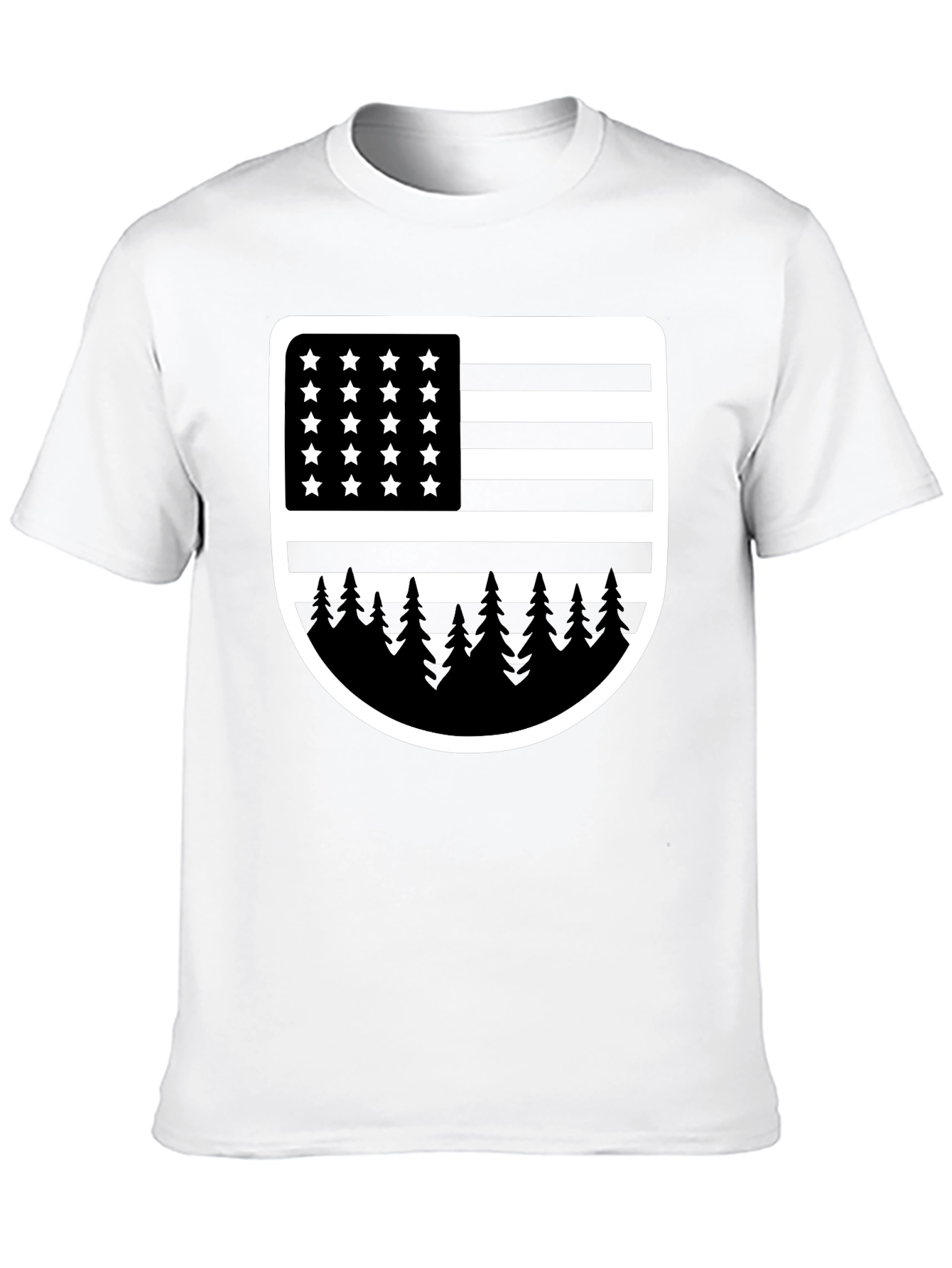 American Flag Tree Graphic T-Shirt
