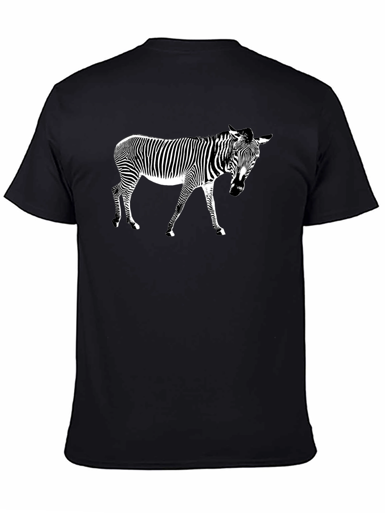 Cool Zebra Graphic Black T-Shirt