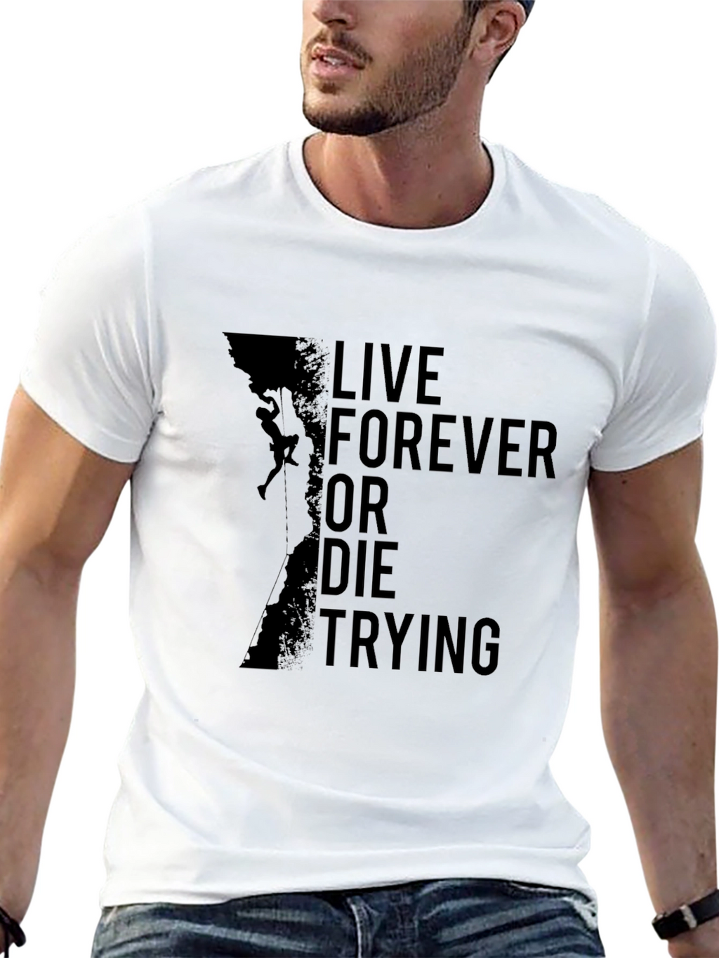 Live Forever Climbing Black T-Shirt