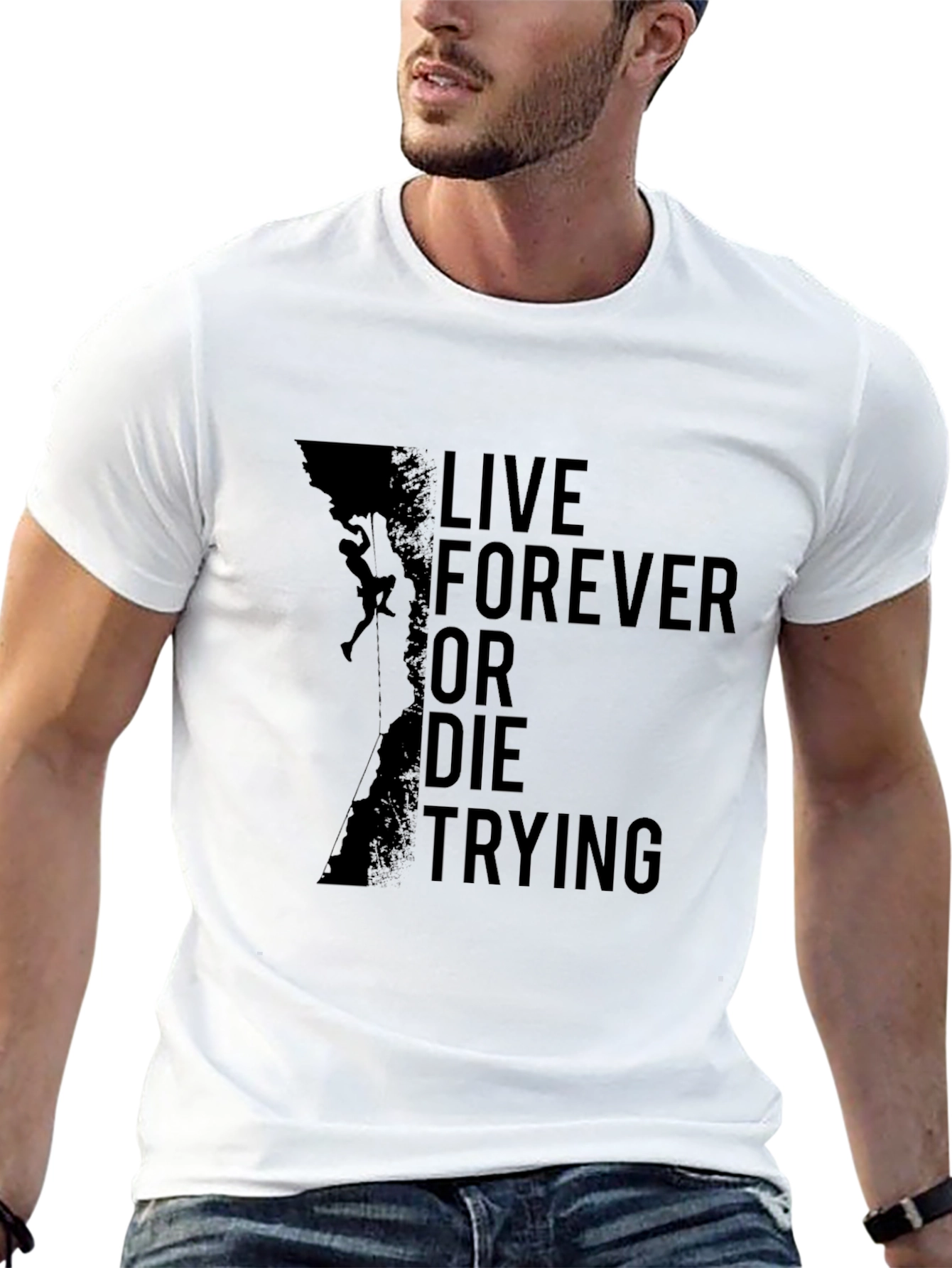 Live Forever Climbing Black T-Shirt