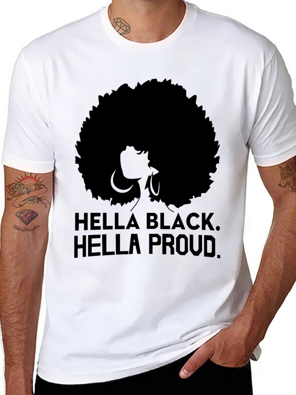 Hella Black Hella Proud Afro Graphic Tee