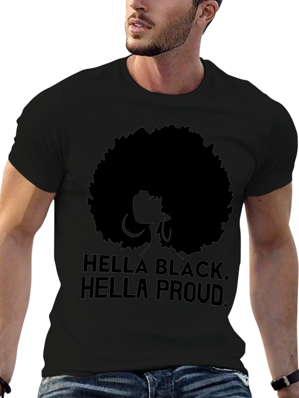 Hella Black Hella Proud Afro Graphic Tee