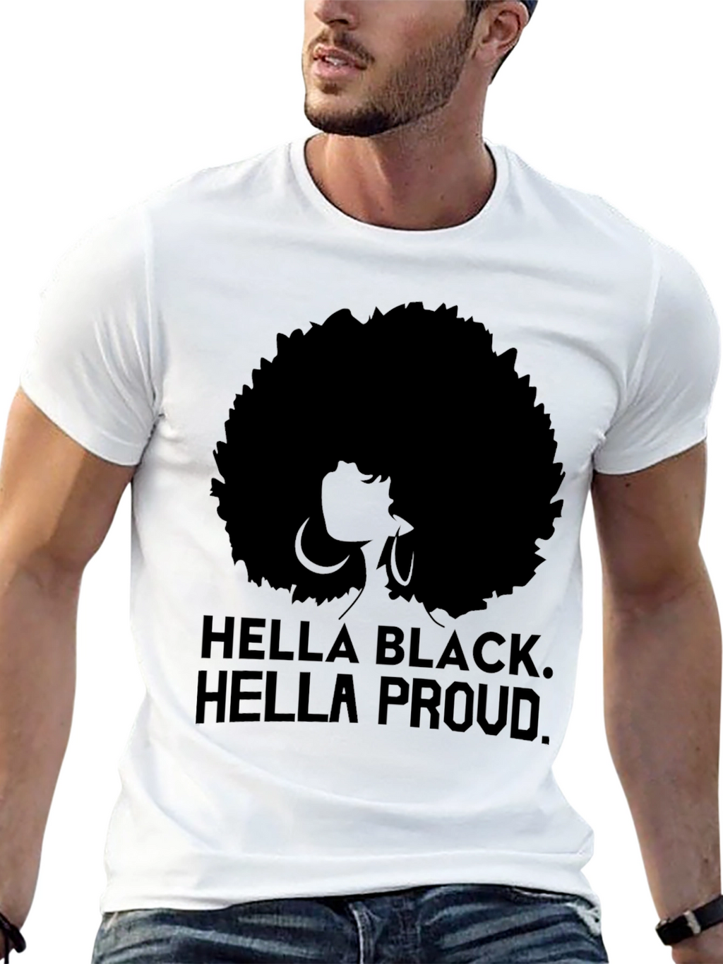 Hella Black Hella Proud Afro Graphic Tee