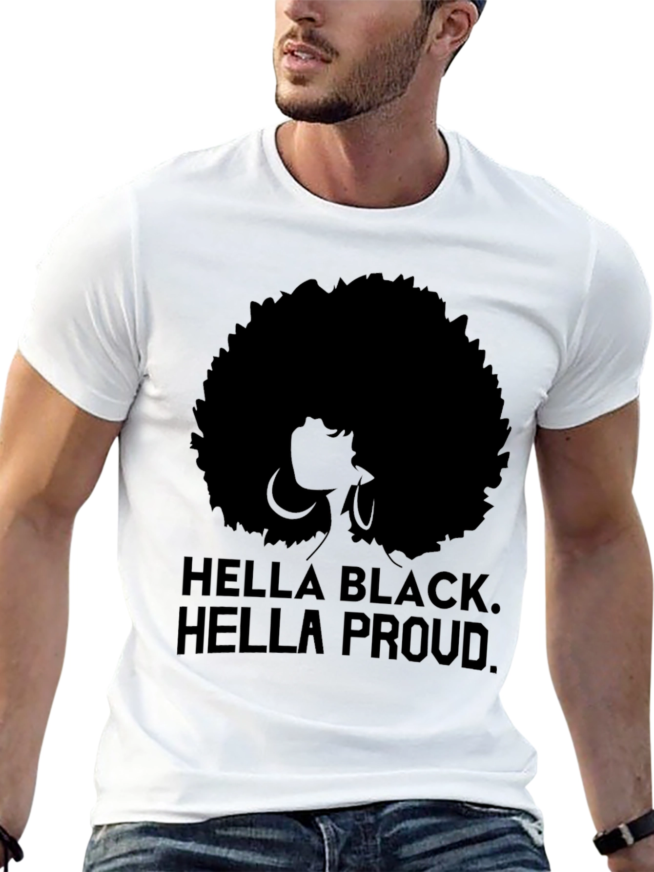 Hella Black Hella Proud Afro Graphic Tee