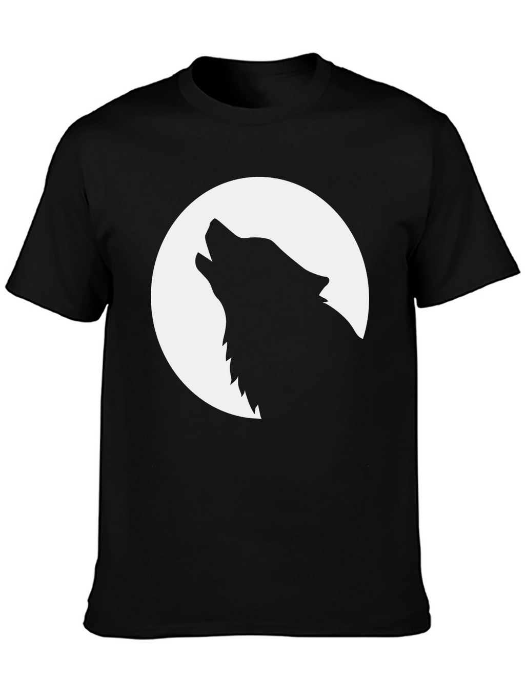 Wolf Moon Graphic Tee - Black Cotton T-Shirt