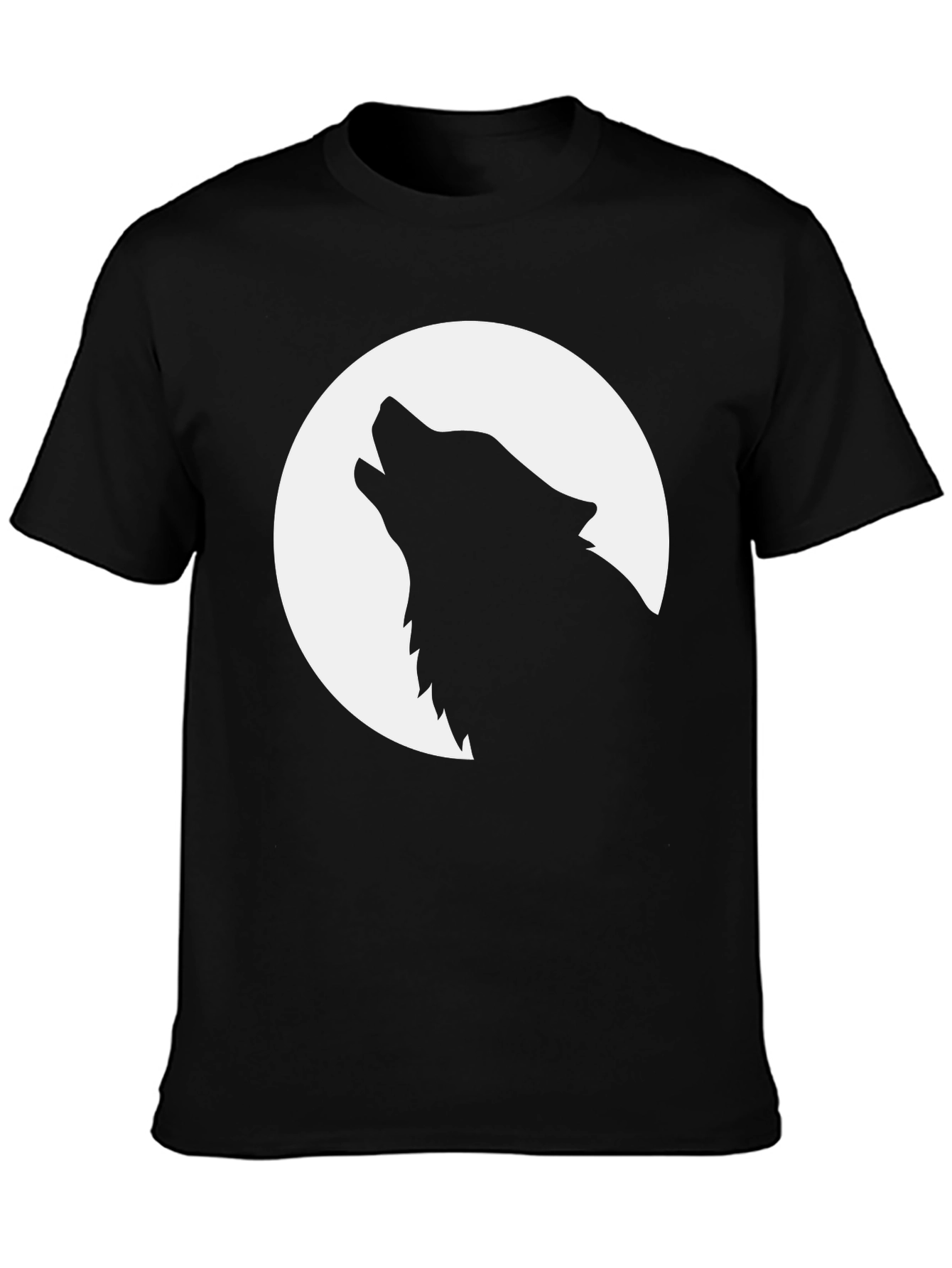 Wolf Moon Graphic Tee - Black Cotton T-Shirt