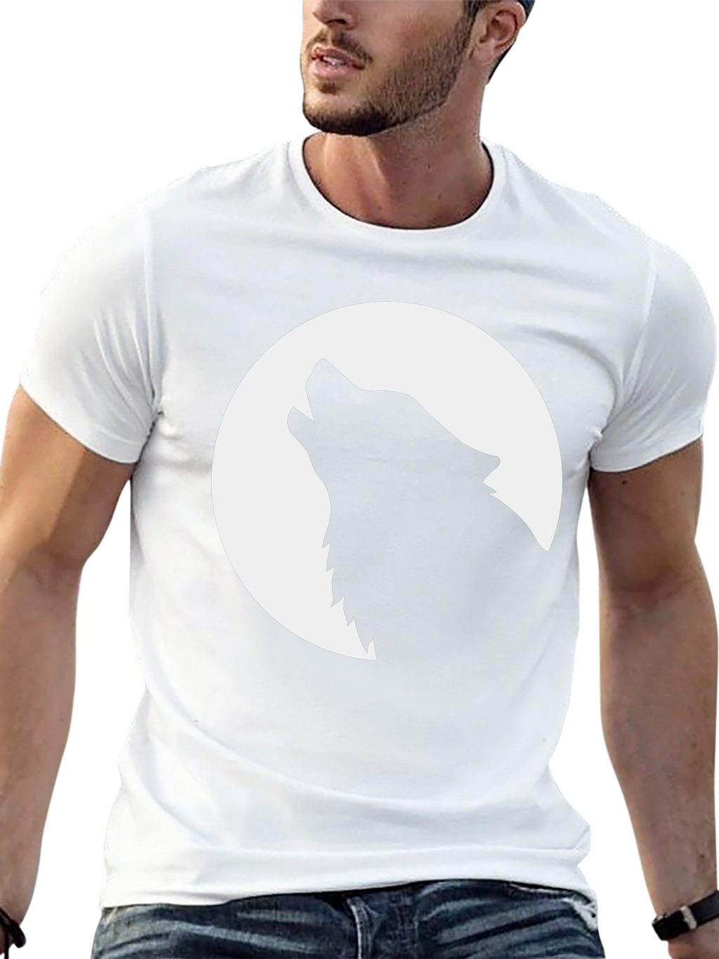 Wolf Moon Graphic Tee - Black Cotton T-Shirt