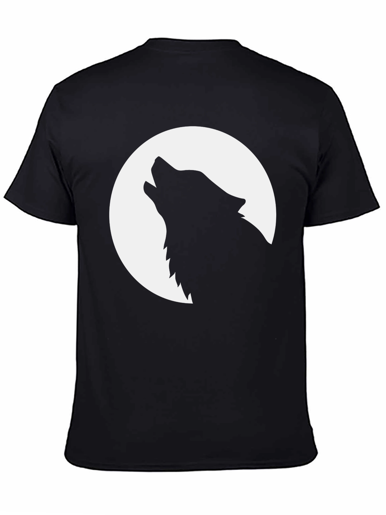 Wolf Moon Graphic Tee - Black Cotton T-Shirt