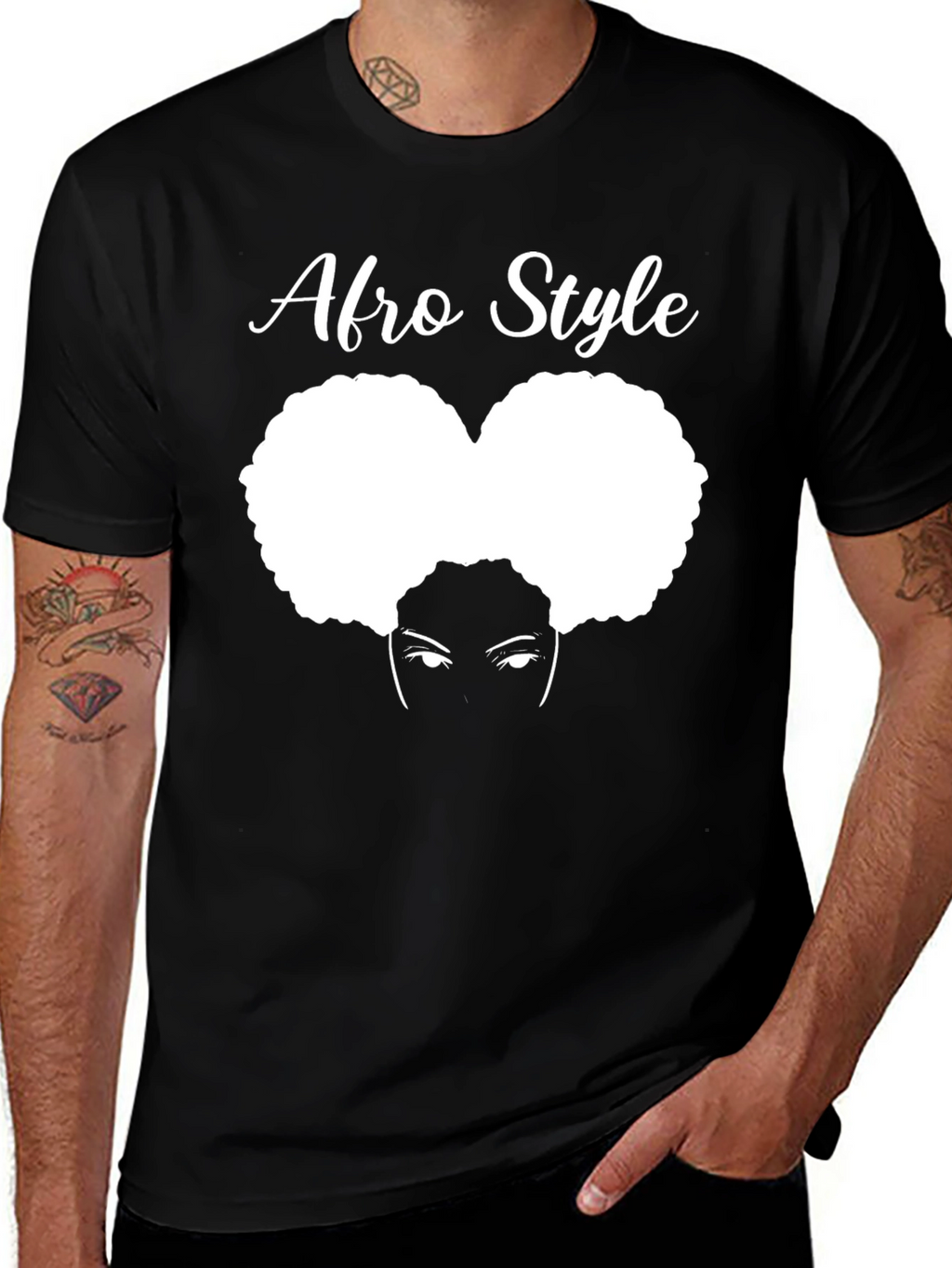 Afro Style T-Shirt - Black Graphic Tee