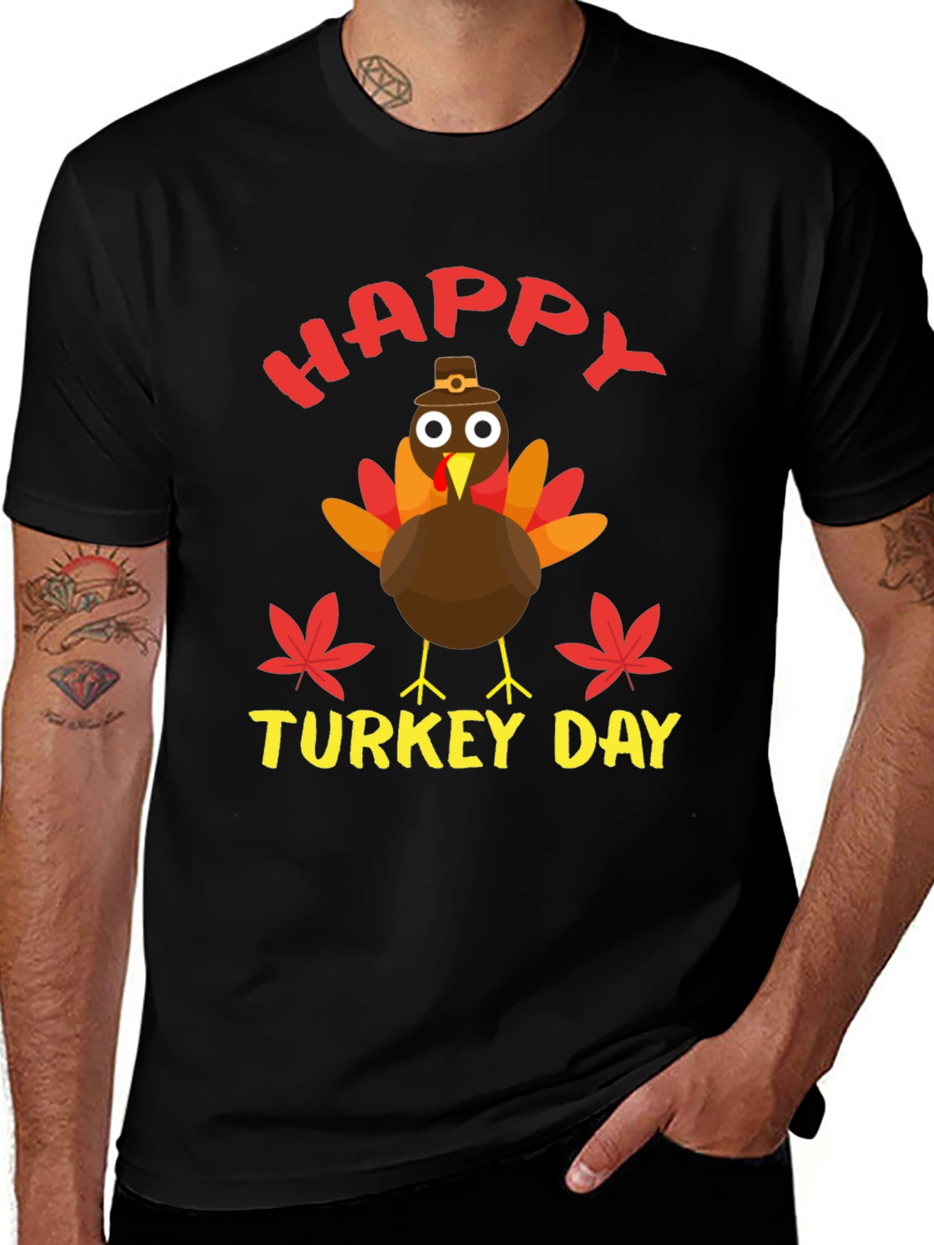 Happy Turkey Day T-Shirt | Thanksgiving Holiday Tee