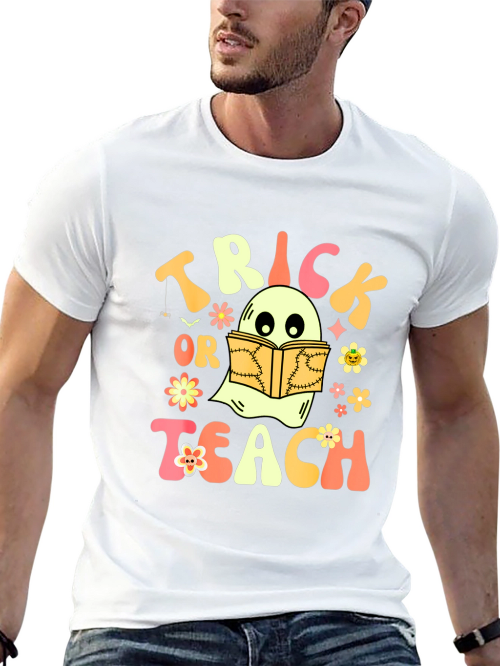 Trick or Teach Ghost Halloween T-Shirt