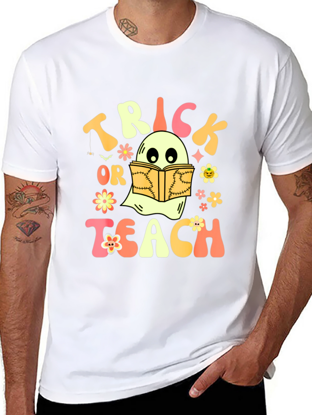 Trick or Teach Ghost Halloween T-Shirt