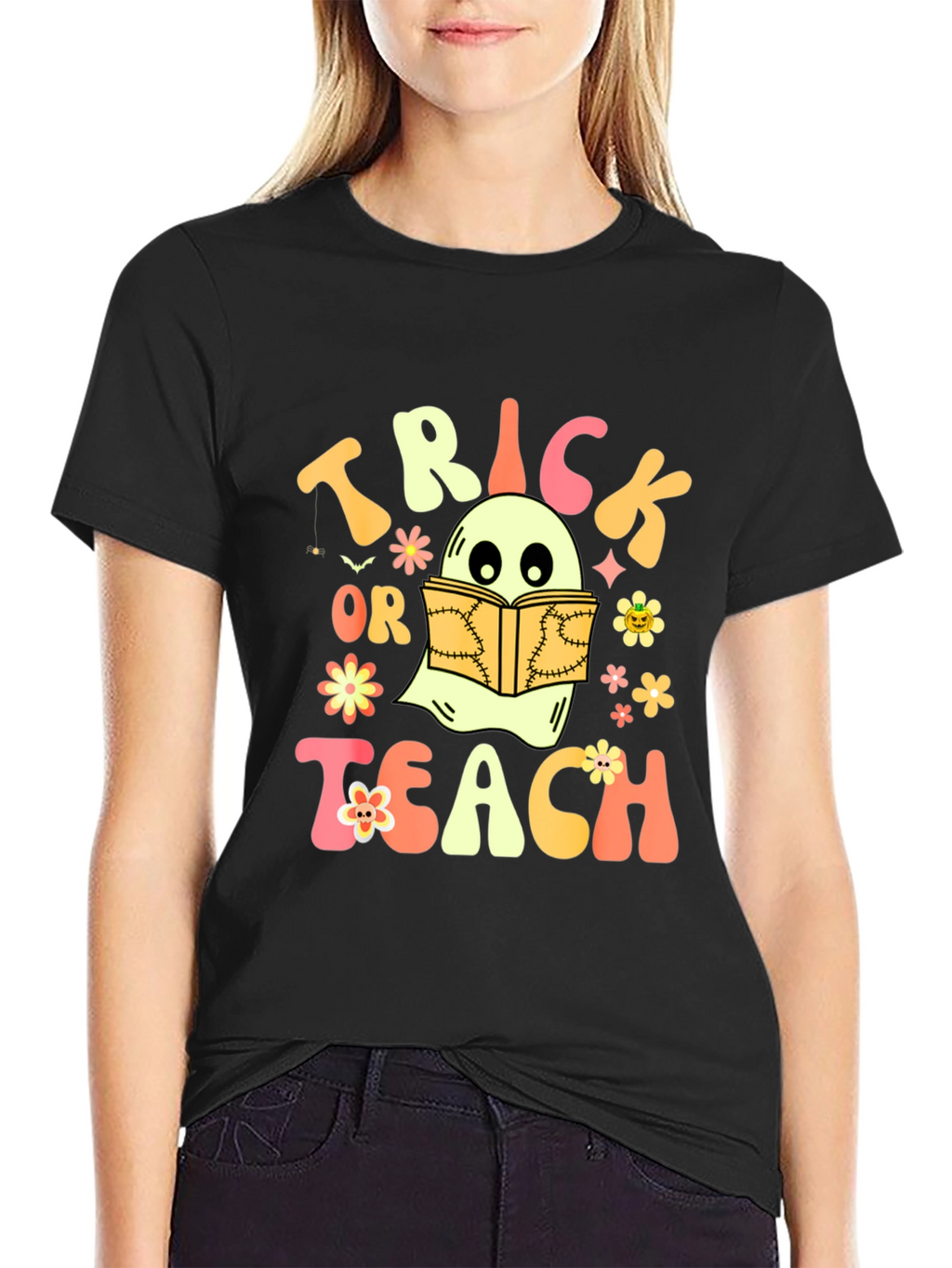 Trick or Teach Ghost Halloween T-Shirt