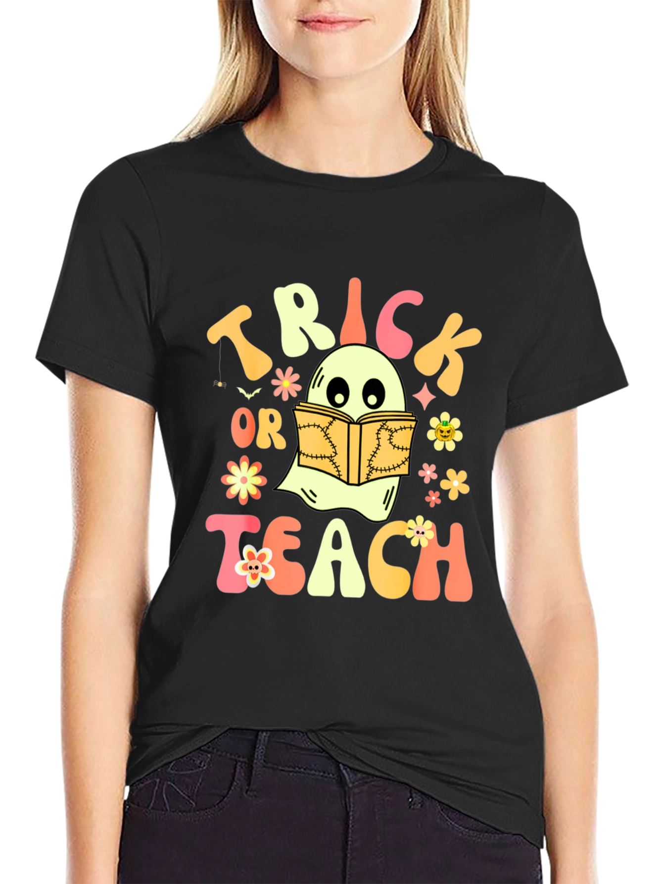Trick or Teach Ghost Halloween T-Shirt