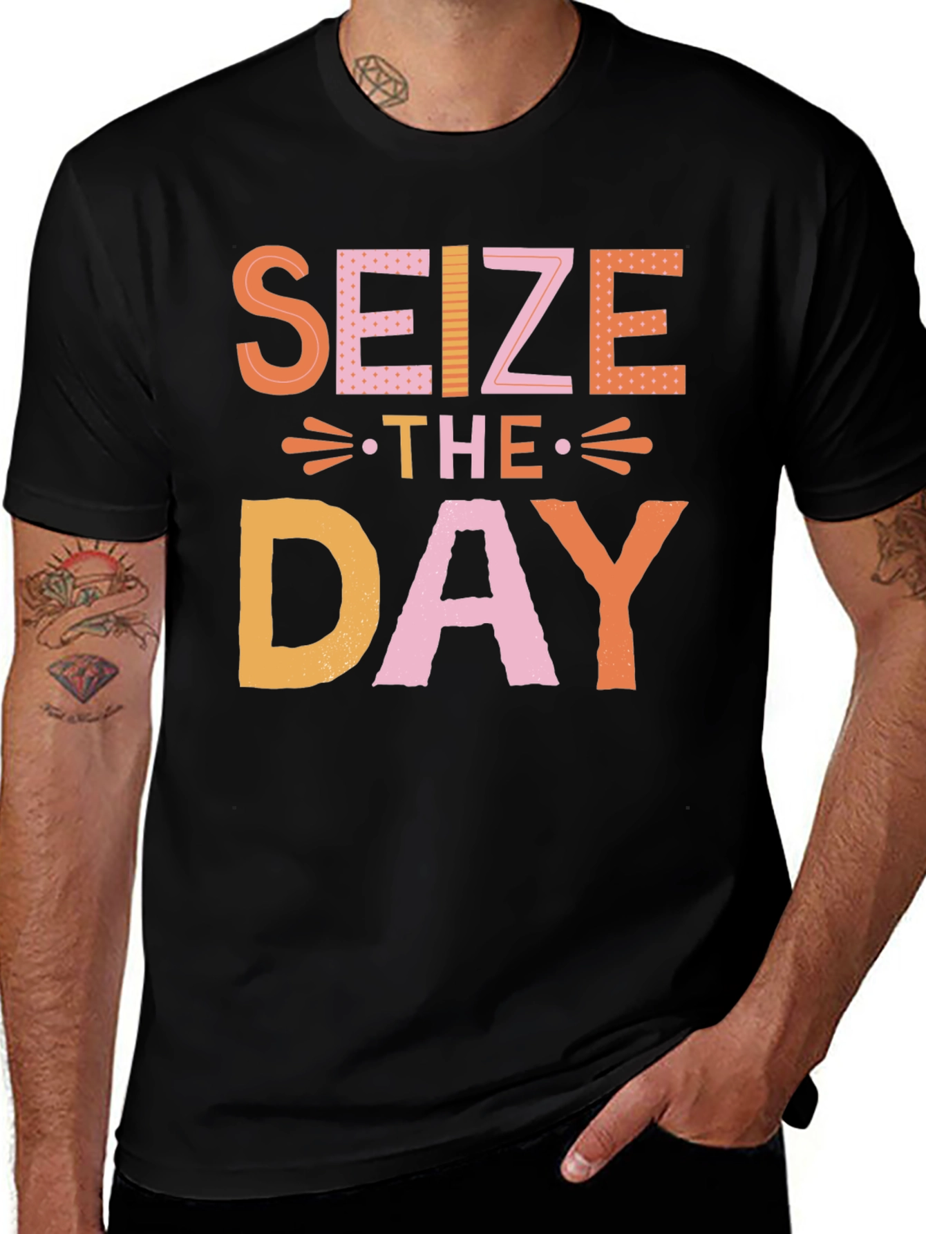 Seize The Day Graphic T-Shirt - Black