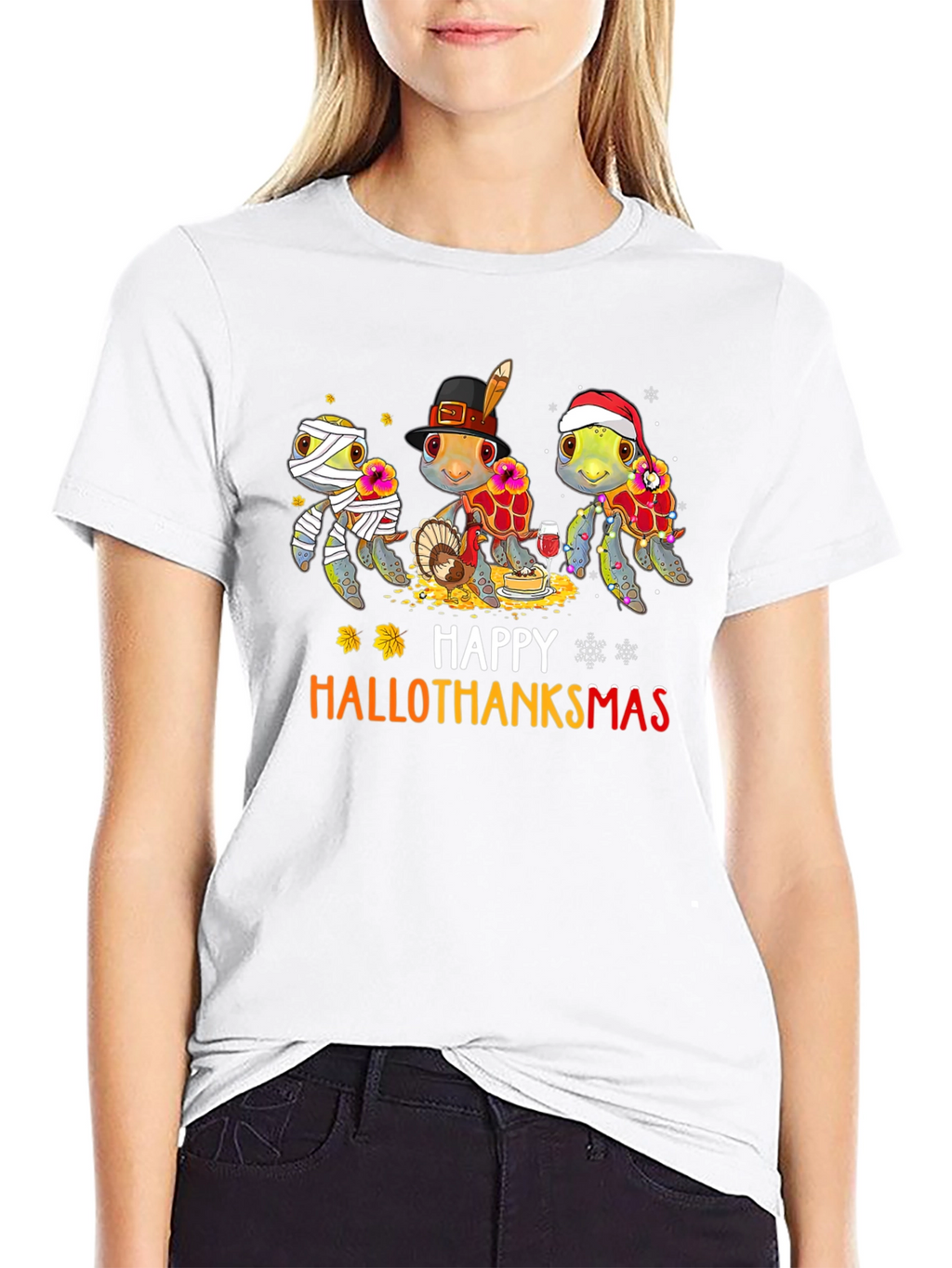 Happy Hallothanksmas Turtle T-Shirt