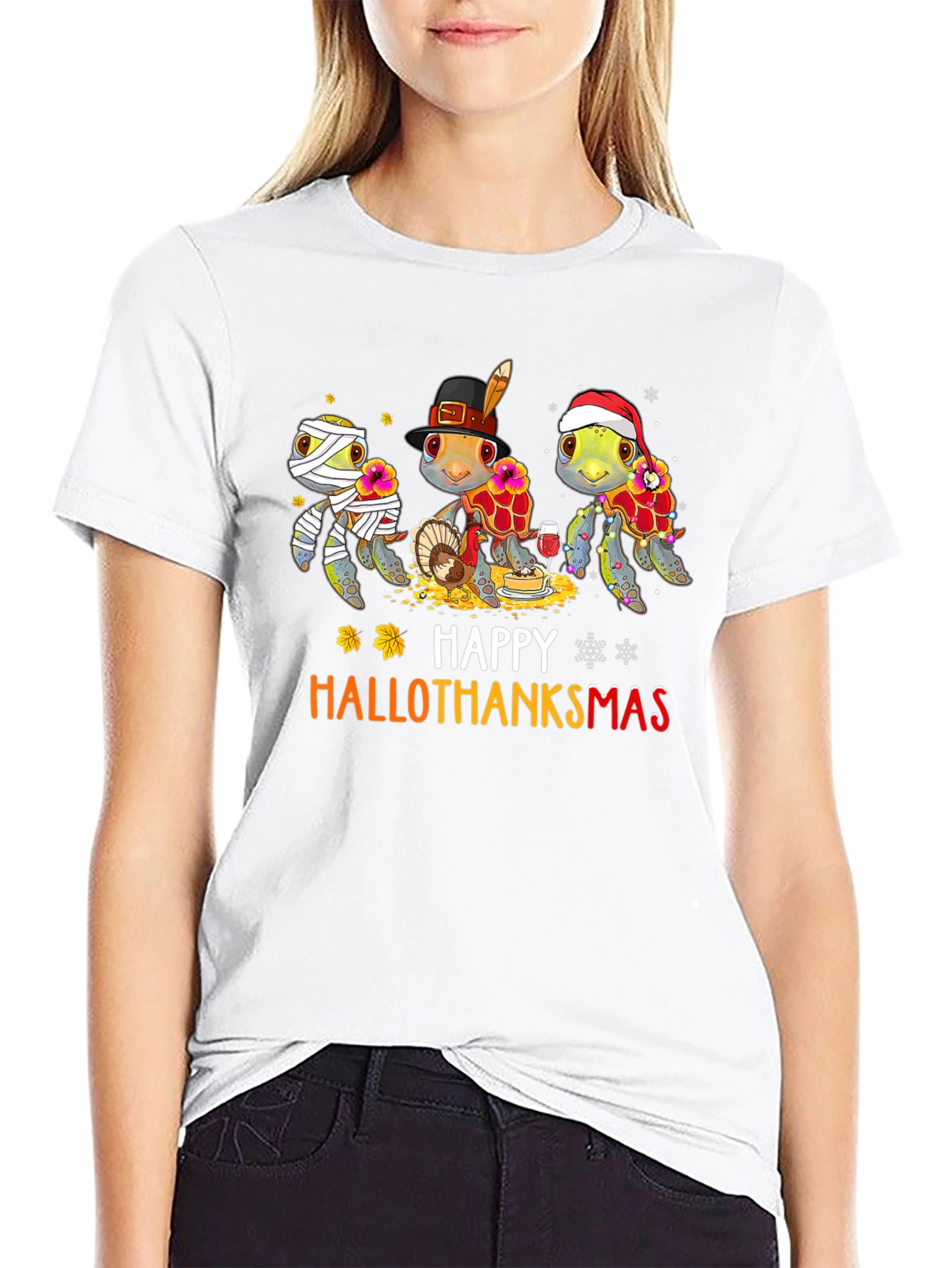 Happy Hallothanksmas Turtle T-Shirt