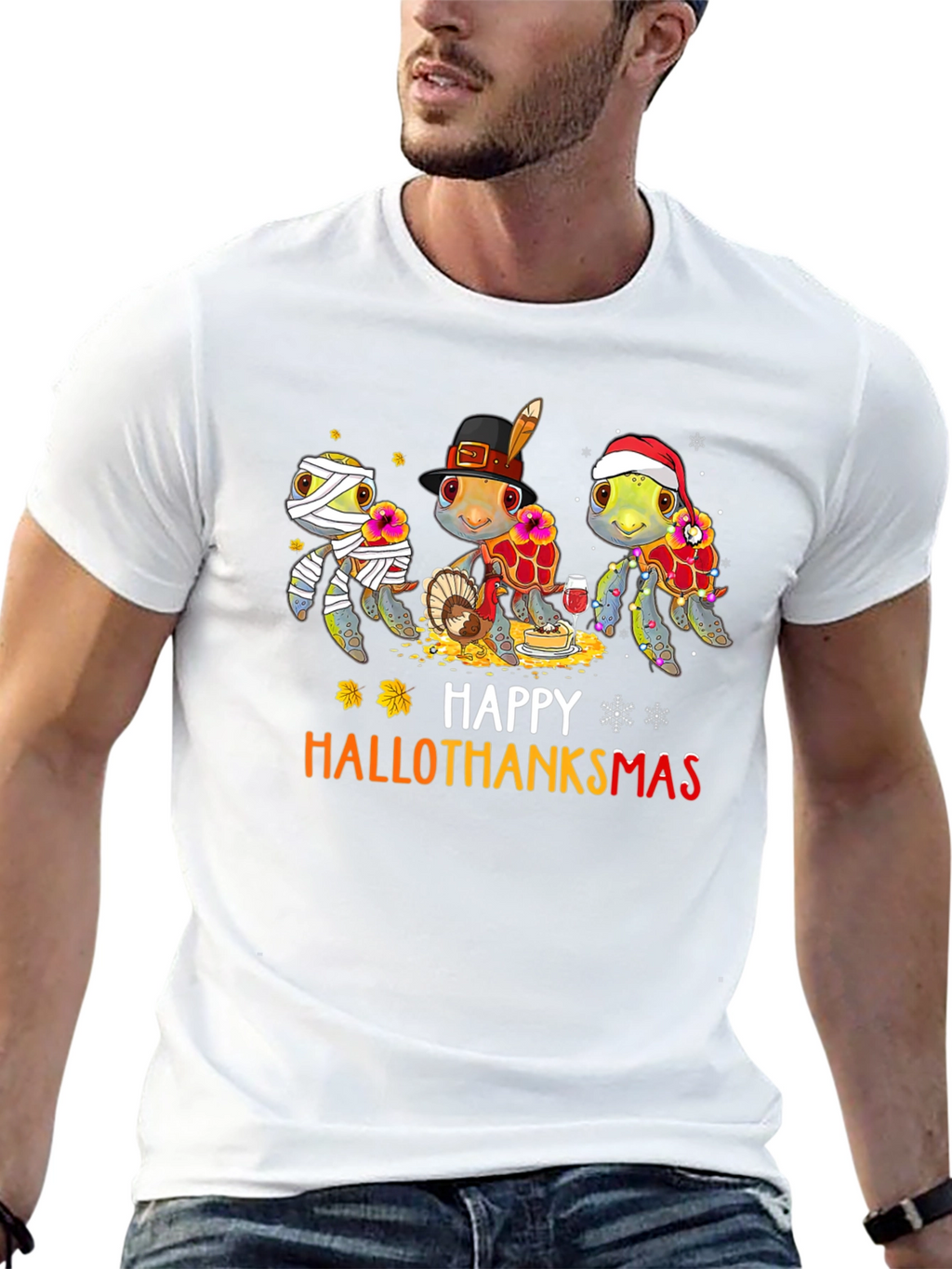 Happy Hallothanksmas Turtle T-Shirt