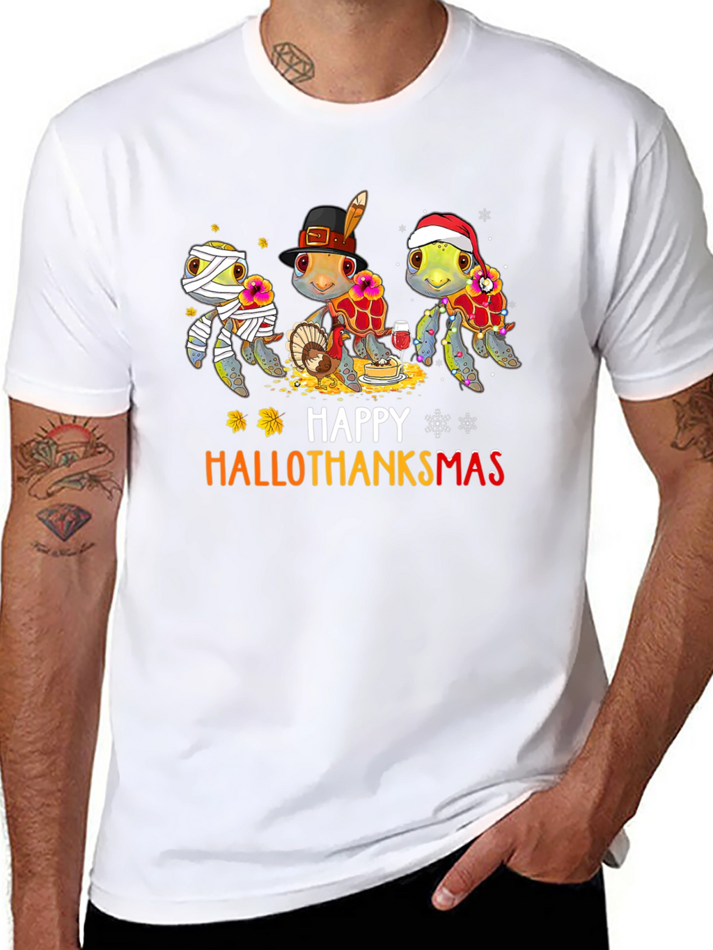 Happy Hallothanksmas Turtle T-Shirt