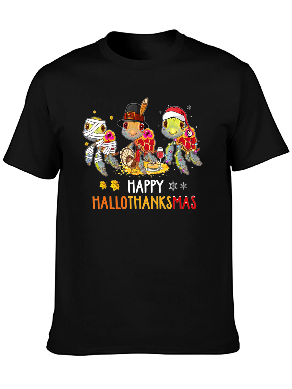 Happy Hallothanksmas Turtle T-Shirt