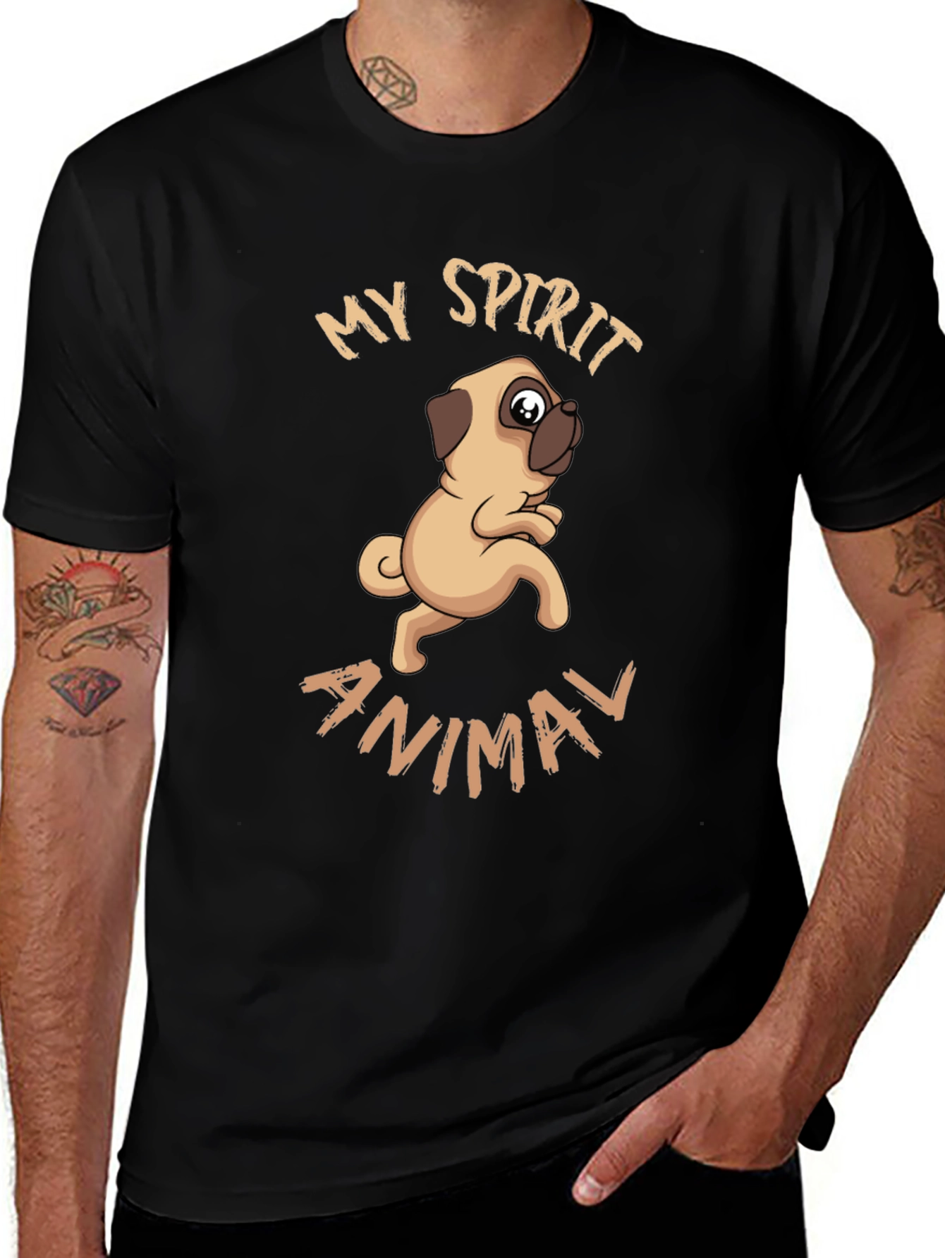 My Spirit Animal Pug Graphic T-Shirt