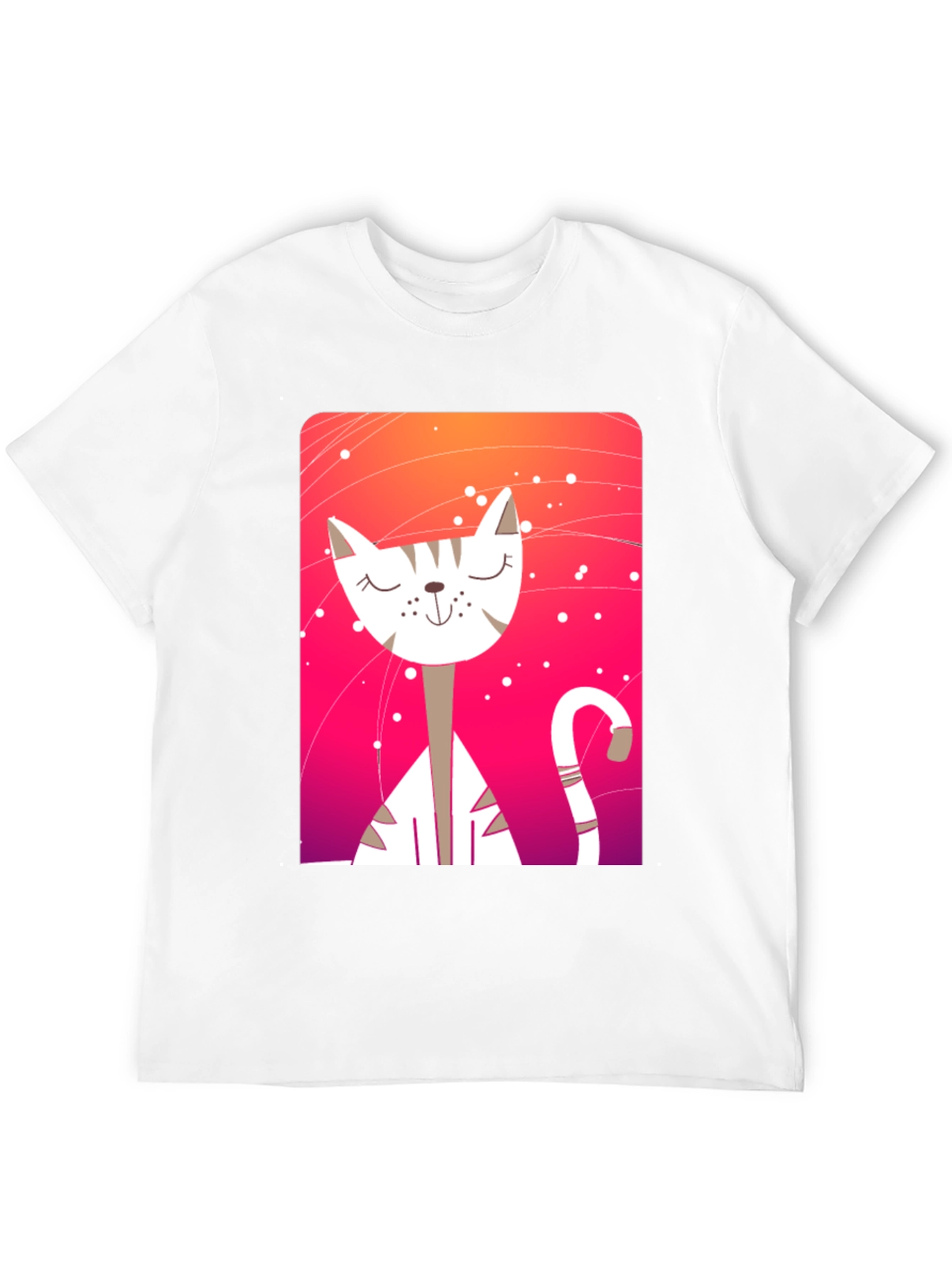 Cute Cat Graphic Tee - Unisex Black T-Shirt