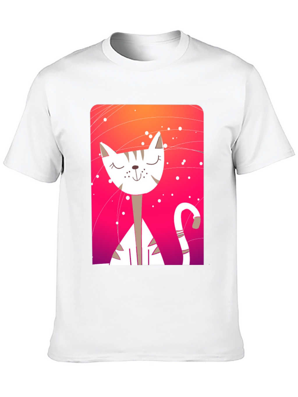 Cute Cat Graphic Tee - Unisex Black T-Shirt