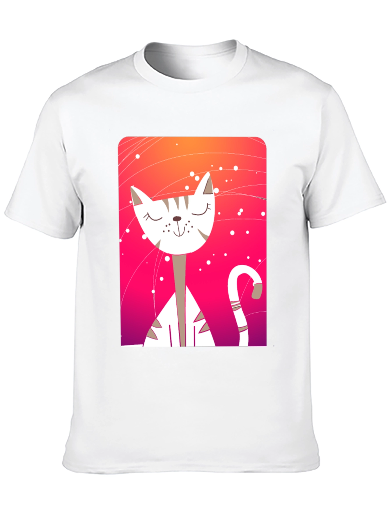 Cute Cat Graphic Tee - Unisex Black T-Shirt