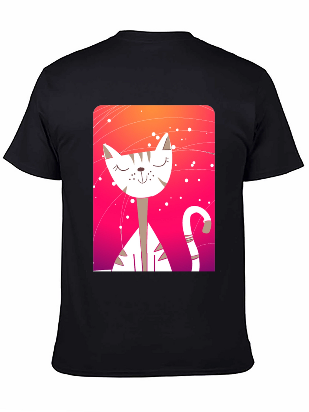 Cute Cat Graphic Tee - Unisex Black T-Shirt