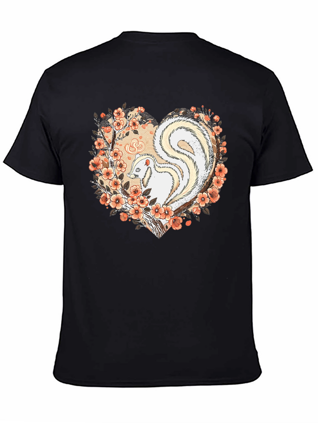 Albino Skunk Floral Heart Graphic Tee