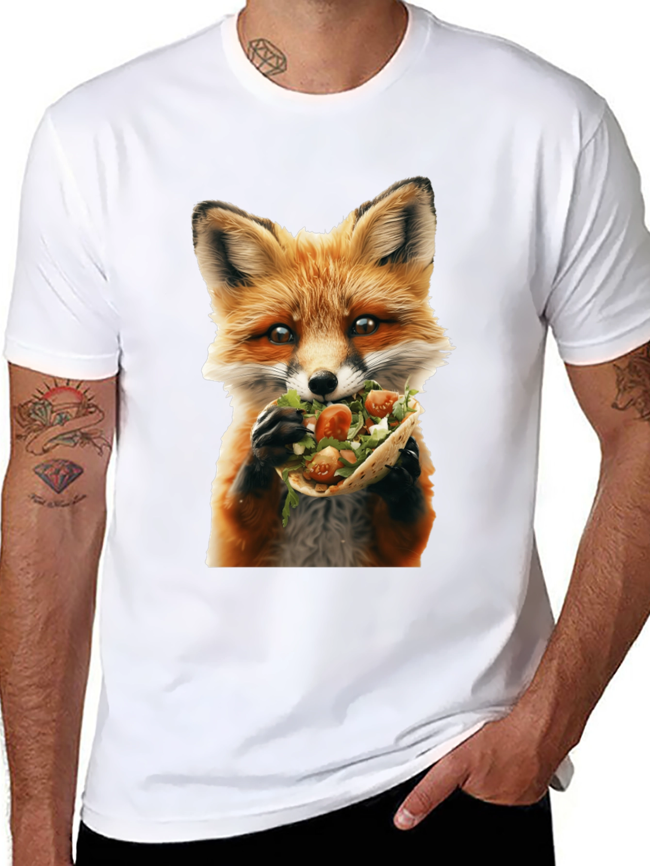 Fox Eating Taco Graphic T-Shirt