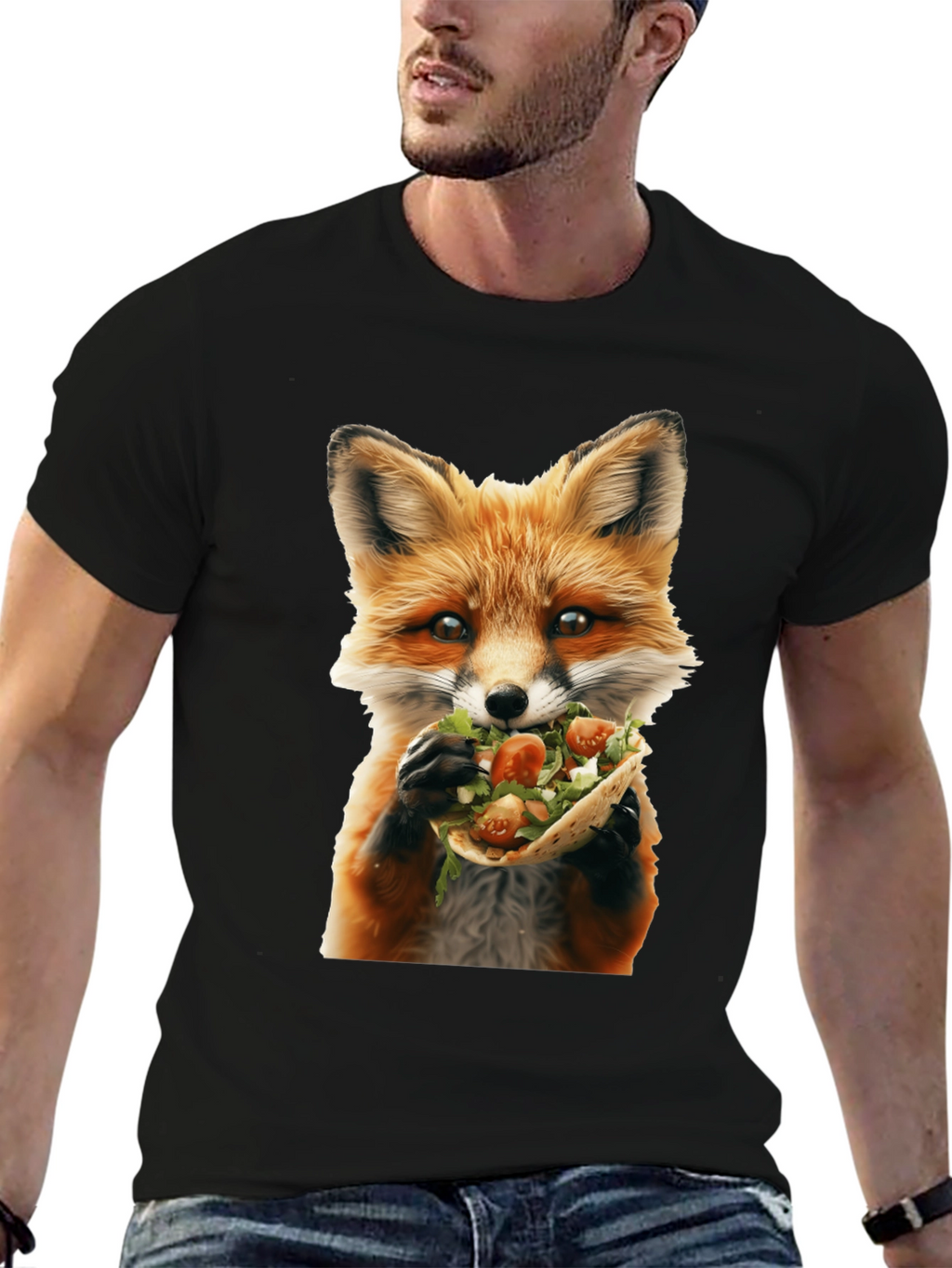 Fox Eating Taco Graphic T-Shirt