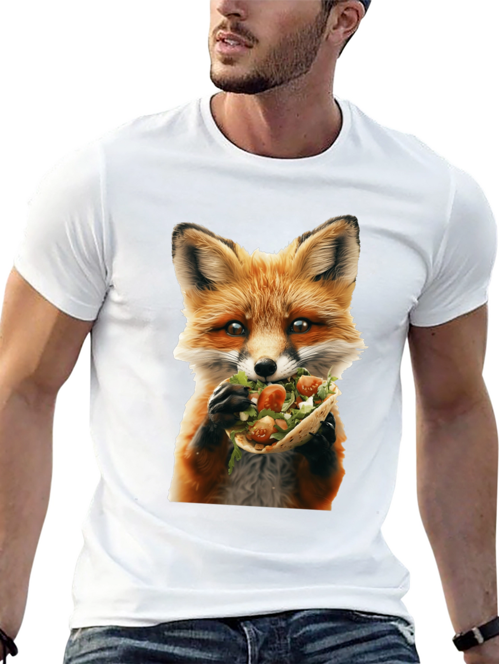 Fox Eating Taco Graphic T-Shirt