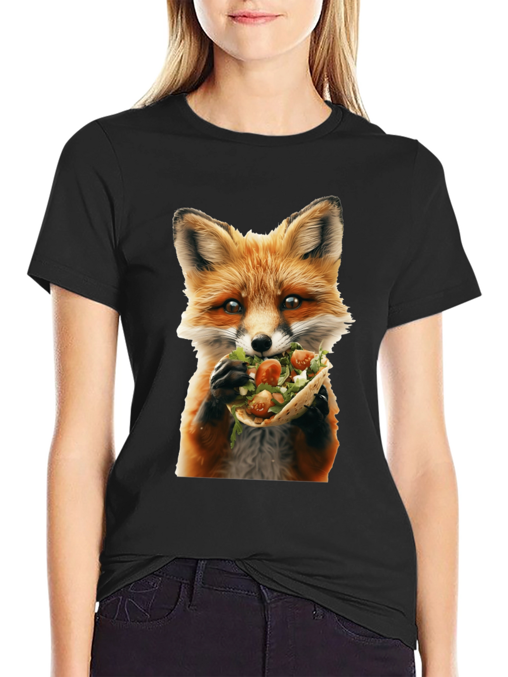 Fox Eating Taco Graphic T-Shirt