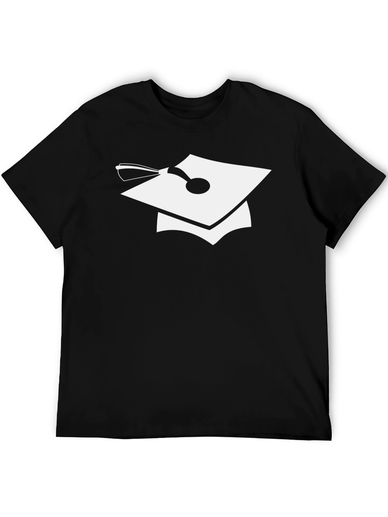 Graduation Cap Graphic Tee - Black