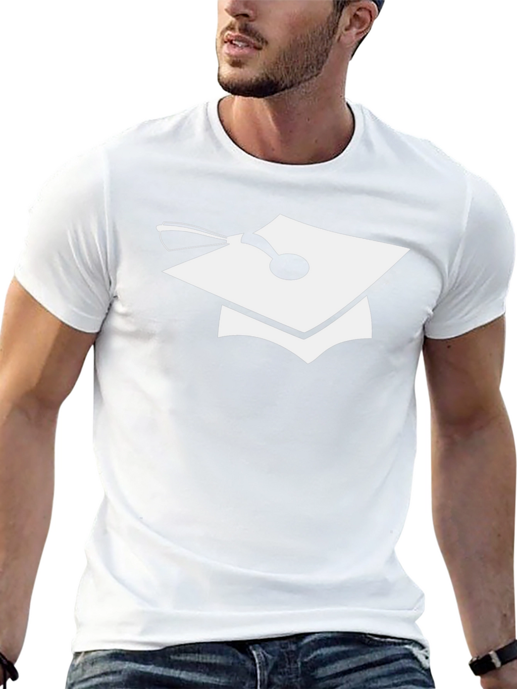 Graduation Cap Graphic Tee - Black