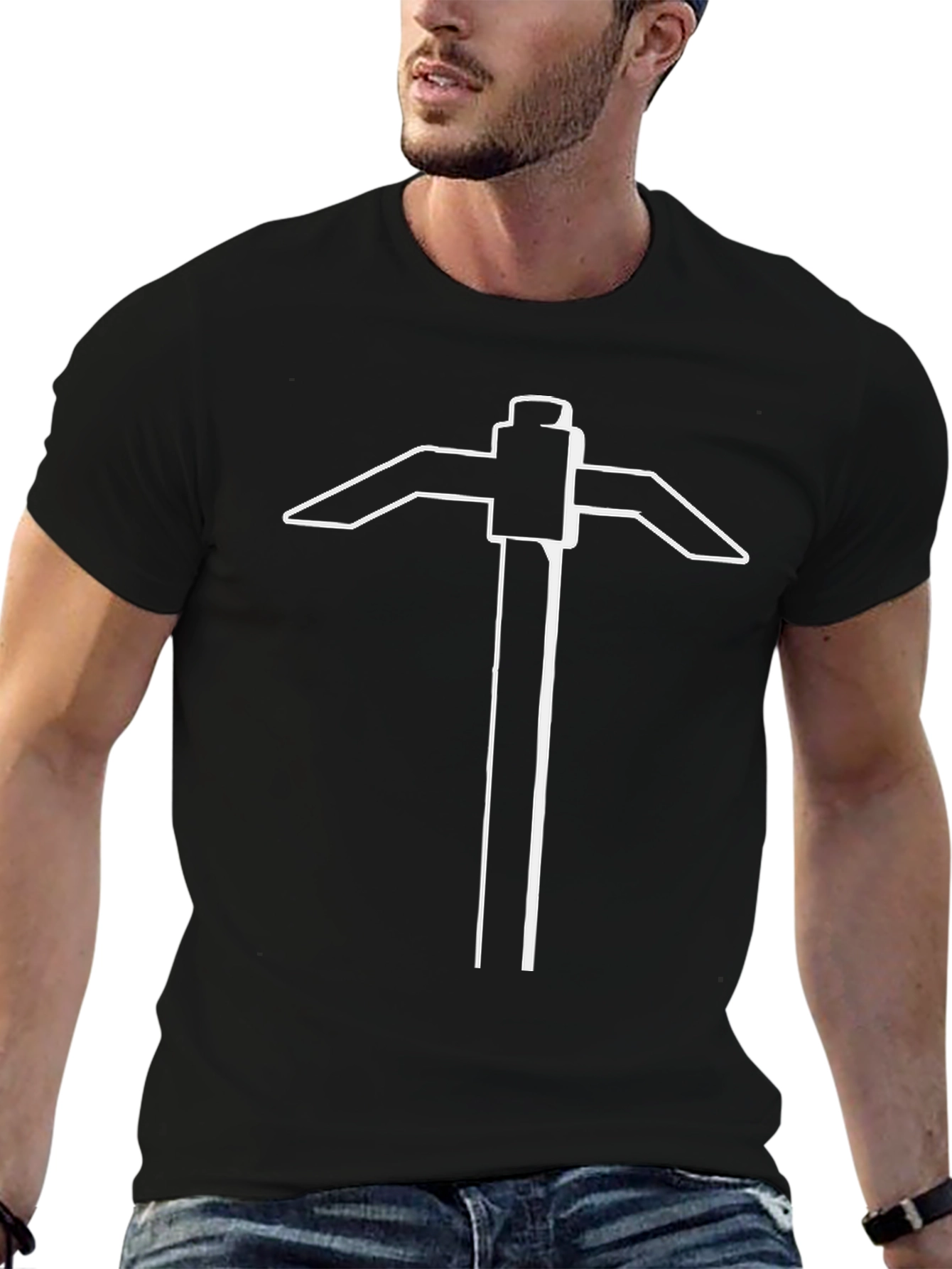 Minecraft Pickaxe Graphic T-Shirt - Black