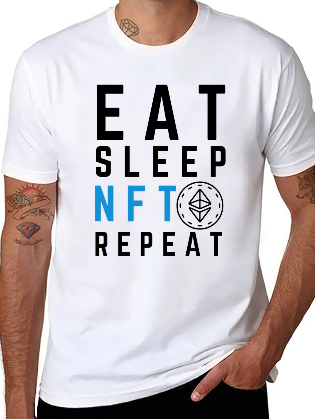 Eat Sleep NFT Repeat Black T-Shirt