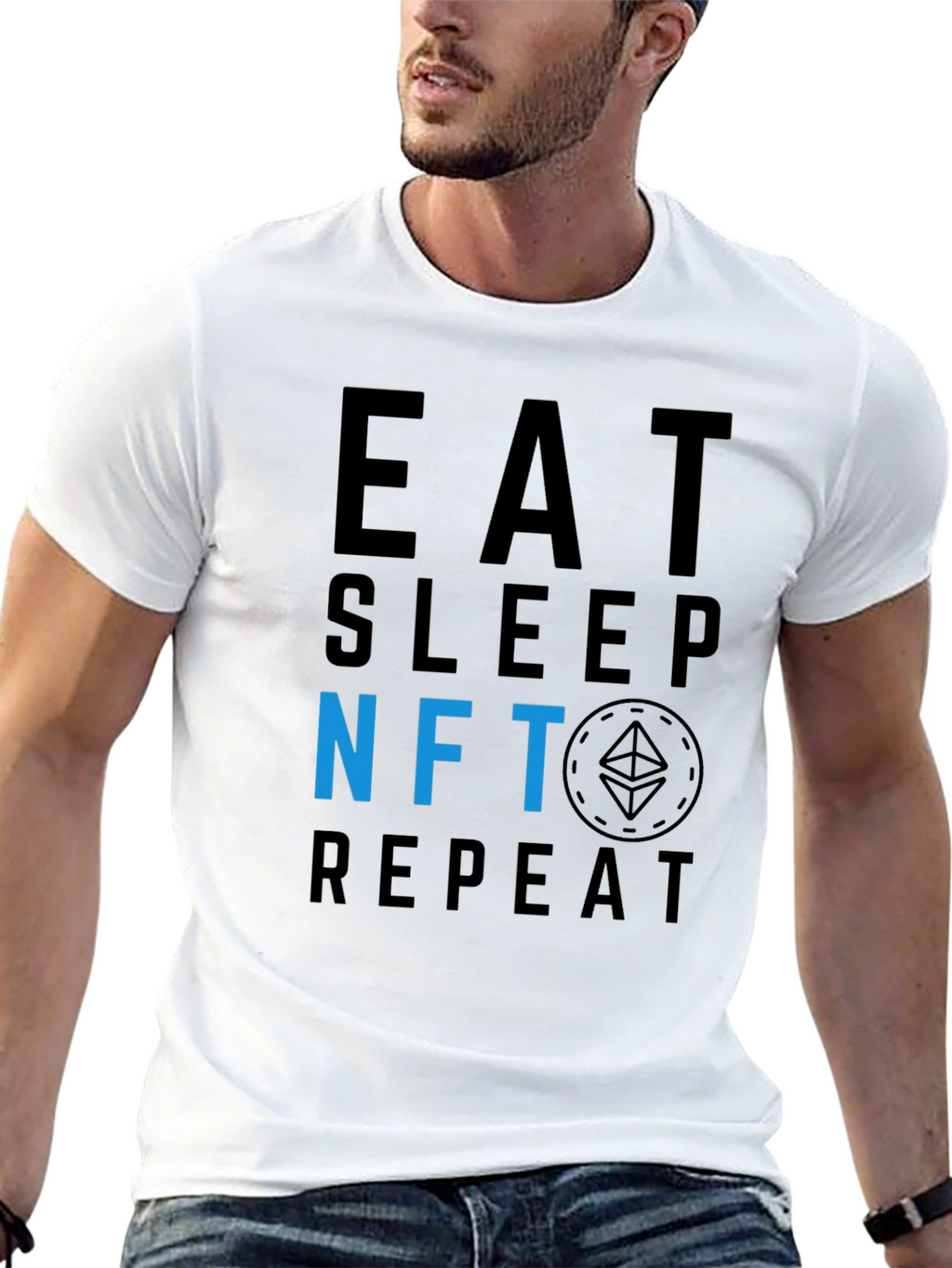 Eat Sleep NFT Repeat Black T-Shirt