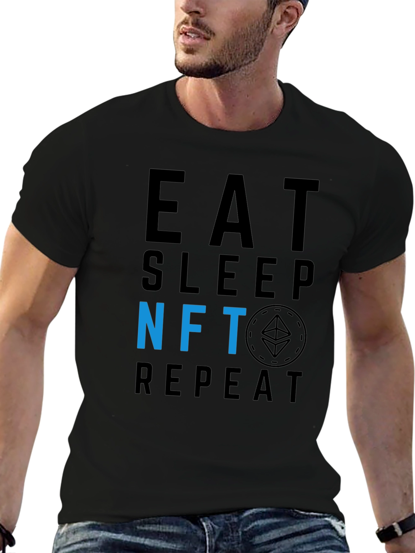 Eat Sleep NFT Repeat Black T-Shirt