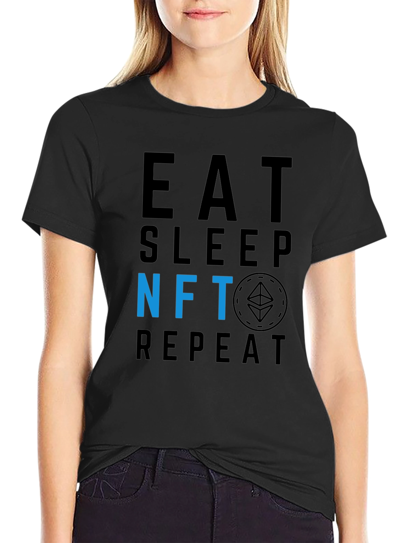 Eat Sleep NFT Repeat Black T-Shirt