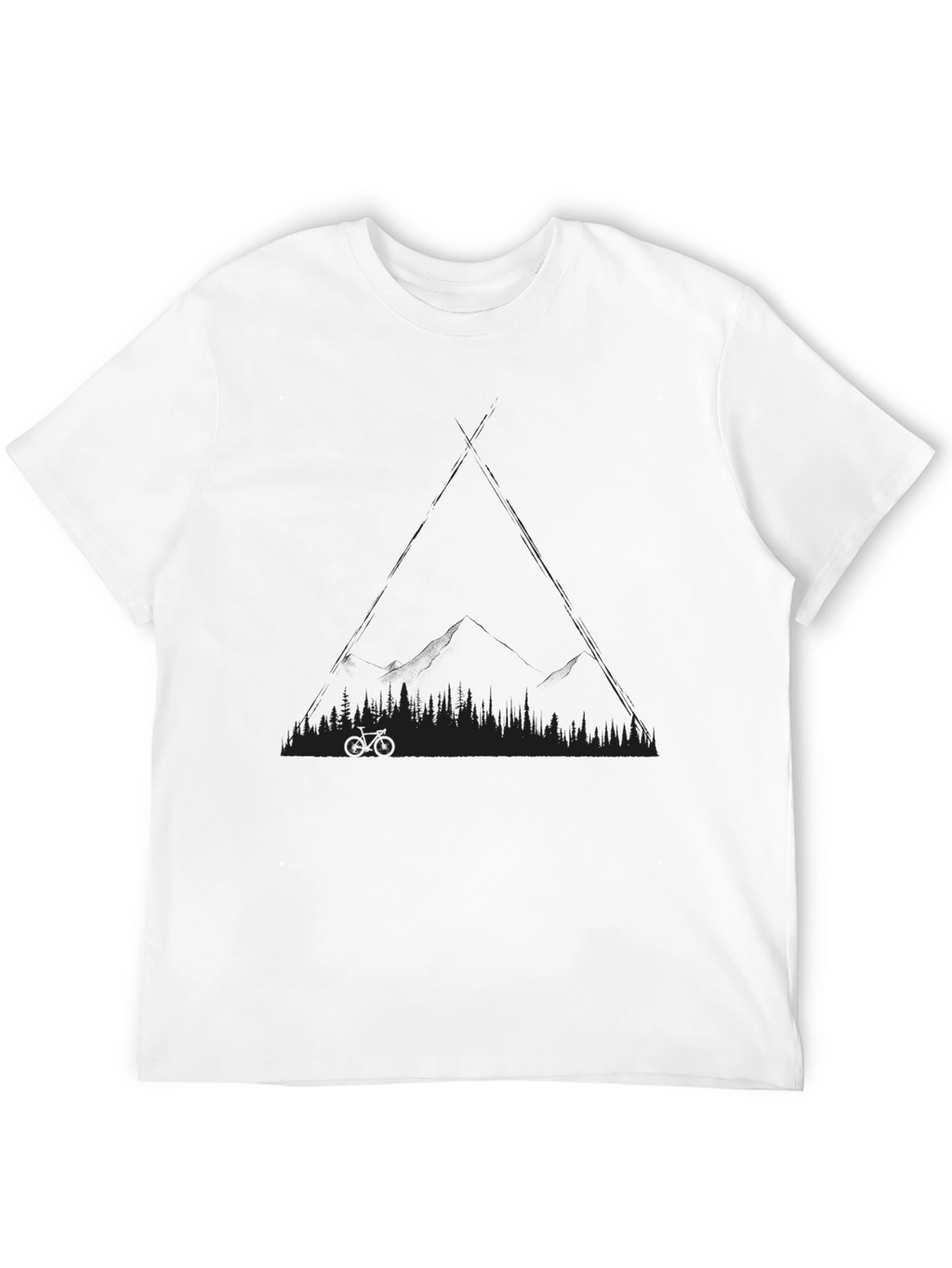 Black T-Shirt with Mountain Bike Design